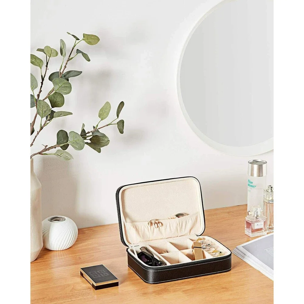 Jewelry Box for Women, Leather Jewelry Storage Box Necklace Organizer & Earring